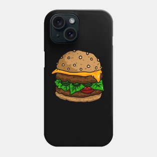 fast food burger bun. tasty hand drawn art by JJadx. Phone Case