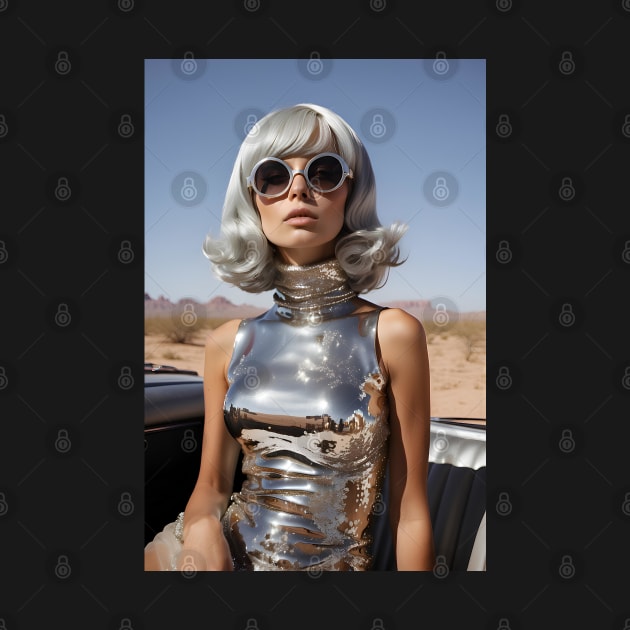 Silver 60's Retro Girl in the Desert by OddPop