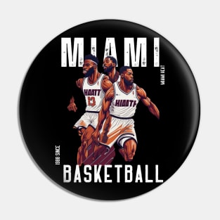 Miami heat basketball  vector graphic design Pin