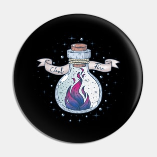 Bisexual Fire Occult Bottle LGBT Bi Pride Flag Pin