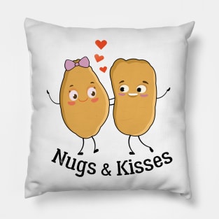 Nugs And Kisses Cute Chicken Nugget Pun Pillow