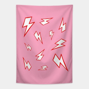 Pink and Red Lightning Pattern Tapestry