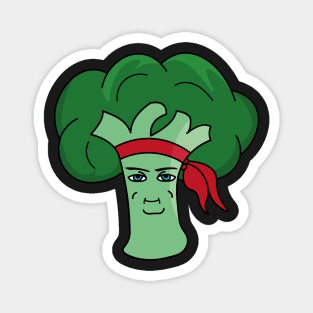 Ninja broccoli chad wearing a bandana Magnet