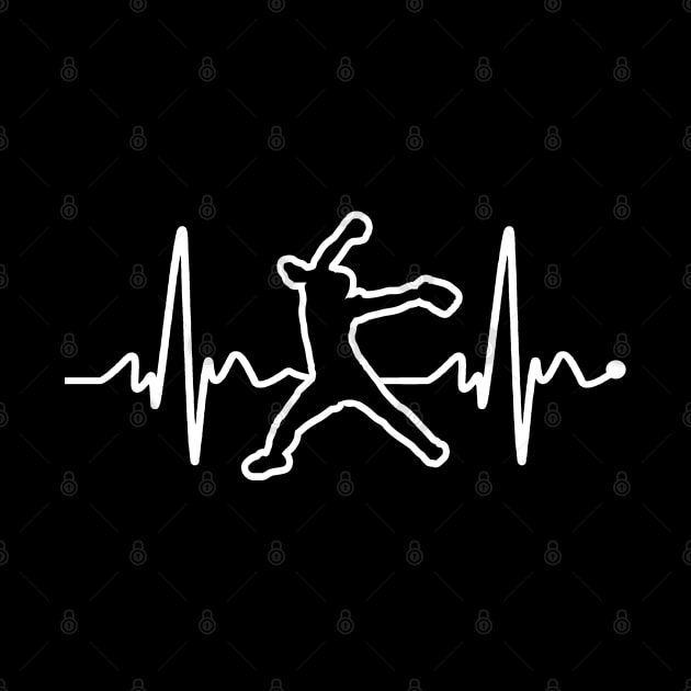 Fastpitch Softball EKG Softball Pitcher Heartbeat Line Heart Love Original by TeeCreations