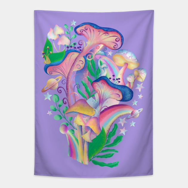 Magic Mushroom Galaxy Tapestry by Lidiebug