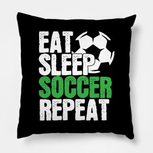 Soccer Player Gift, Eat Sleep Soccer Repeat Pillow