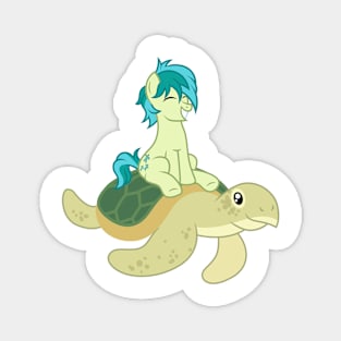 Sandbar riding a turtle Magnet