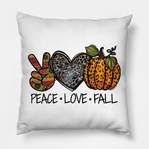 Peace love Fall Pillow by DigitalCreativeArt