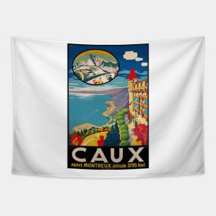 Caux, Switzerland - Above Montreux - Vintage Travel Poster Tapestry