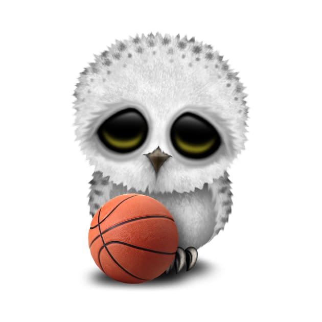 Cute Baby Owl Playing With Basketball by jeffbartels