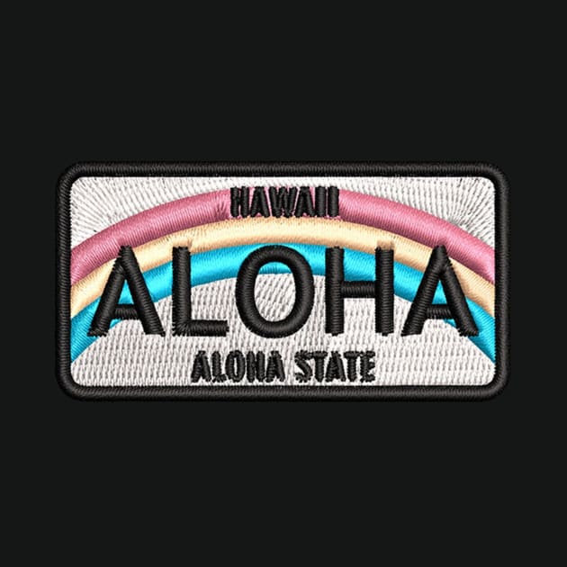 Aloha Hawaii License Plate Patch by HaleiwaNorthShoreSign