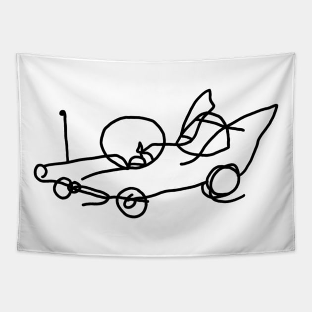 Simpson car sketch Tapestry by taguzga