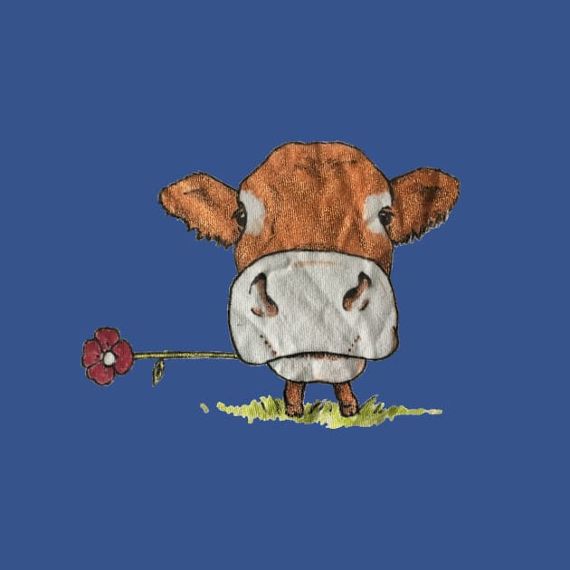 Cute Cow with Flower by archiesgirl