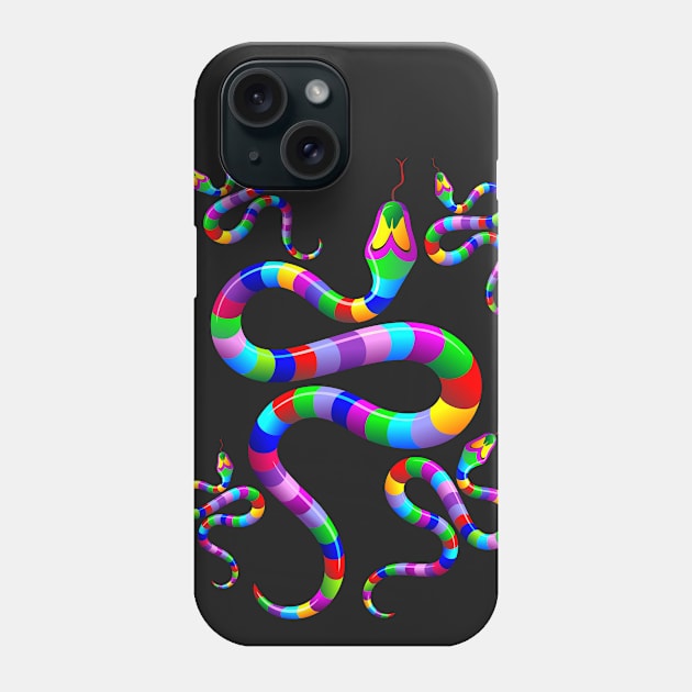 Snake Psychedelic Rainbow Colors Phone Case by BluedarkArt