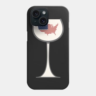 USA in wine glass, Map of USA in a wine glass Phone Case
