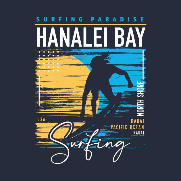 Retro Hanalei Bay Hawaii Surfing // Surfers Paradise // Surf Hawaii by SLAG_Creative