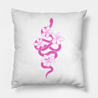 pink floral snake Pillow