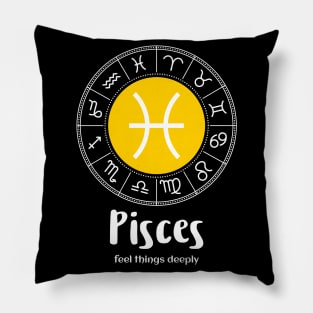 Pisces zodiac sign feel things deeply Pillow