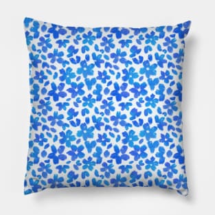 Blue Tiny Flowers Floral Pattern Elegant Summer Vibes Pillow