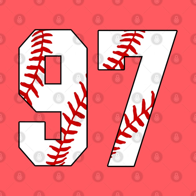 Baseball Number 97 #97 Baseball Shirt Jersey Favorite Player Biggest Fan by TeeCreations