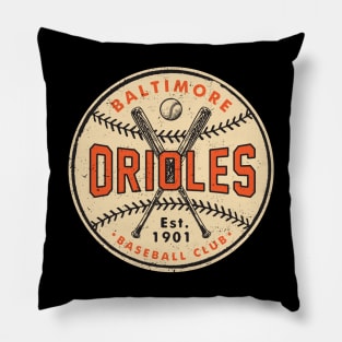 Baltimore Orioles Ball & Bats by Buck Tee Pillow