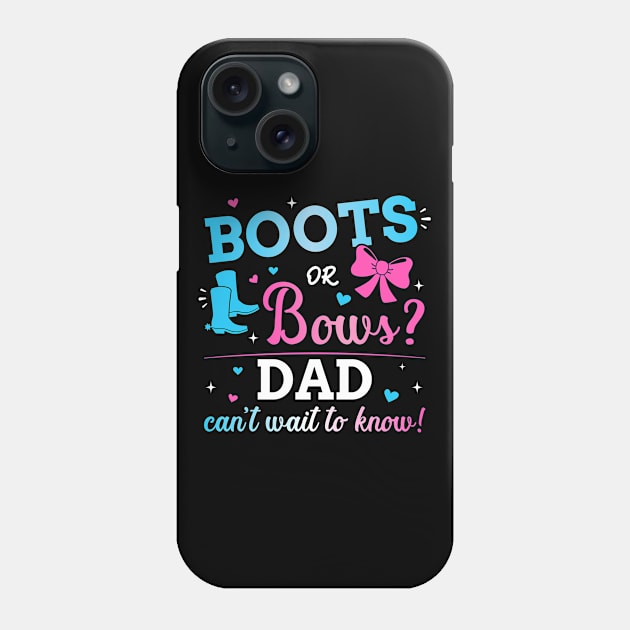 Gender reveal boots or bows dad matching baby party Phone Case by Designzz