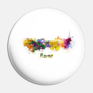 Rome skyline in watercolor Pin