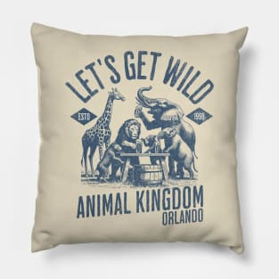 Let's Get Wild Animal Kingdom Orlando Florida Pillow