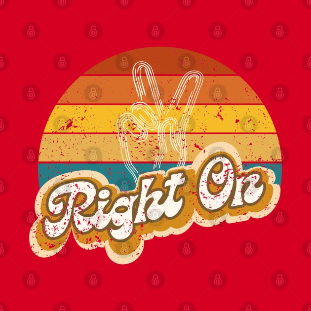 Retro|Right On Rainbow|Groovy Peace Sign|70s Vintage Look by JENXTEES