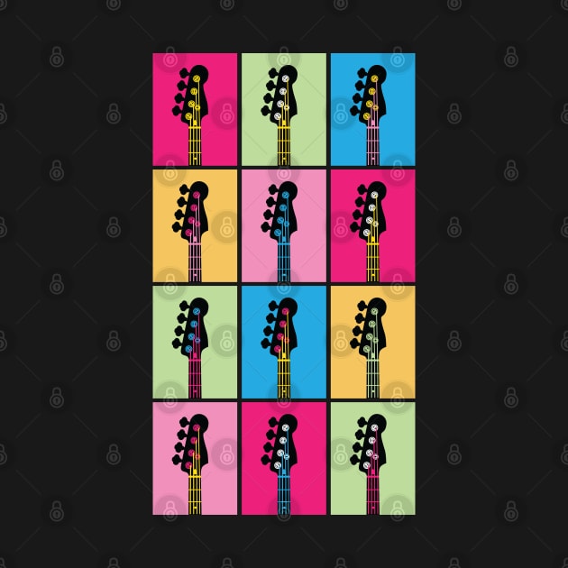 Bass Guitar Headstock Multiple Color Shades by nightsworthy