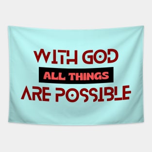 With God All Things Are Possible | Christian Typography Tapestry