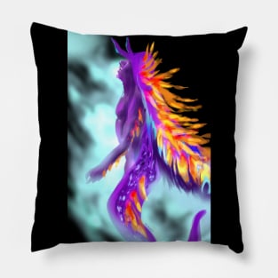 Mermay Spanish Shawl Nudibranch Merman Rainbow Tribal Purple Pillow