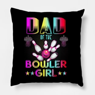 Dad of the bowler girl matching family bowling Pillow