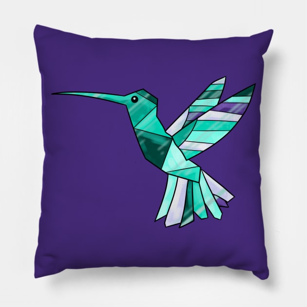 Metallic Hummingbird Pillow by VazMas Design