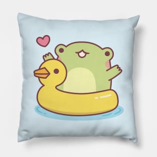 Cute Frog With Ducky Pool Float Pillow
