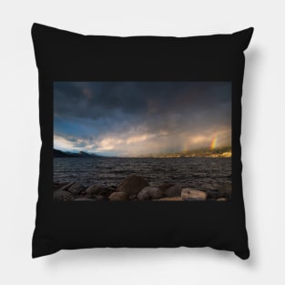 Rainbows Shining Through Storm Clouds Pillow