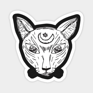 Devon rex Cat Holding On Magnet