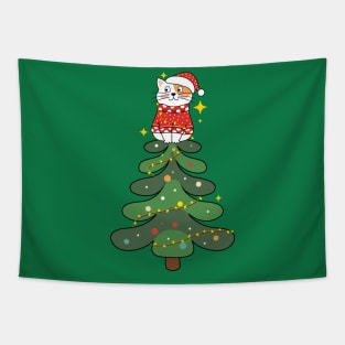 Cat Christmas Tree Tapestry