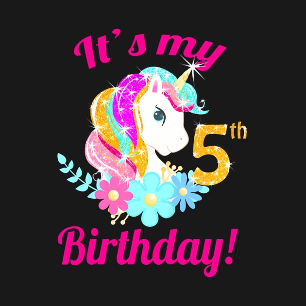 Kids Its My 5Th Birthday Unicorn 5 Year Old Girls Outfit by Zoe Hill Autism