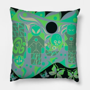 alien mandala brick doll ecopop Pillow