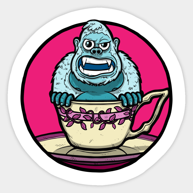 Tea Cup Yeti - Yeti - Sticker