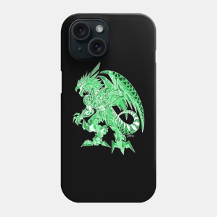 jade quetzalcoatl mecha dragon ecopop robot mexican pattern art Phone Case