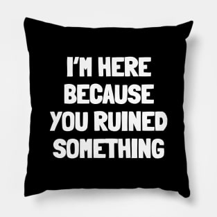 I'm here because you ruined something Pillow