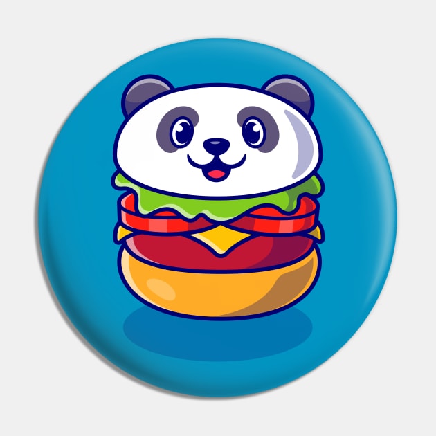 Cute Panda Burger Cartoon Illustration Pin by Catalyst Labs