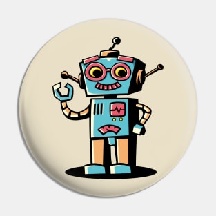 retro robot Pin