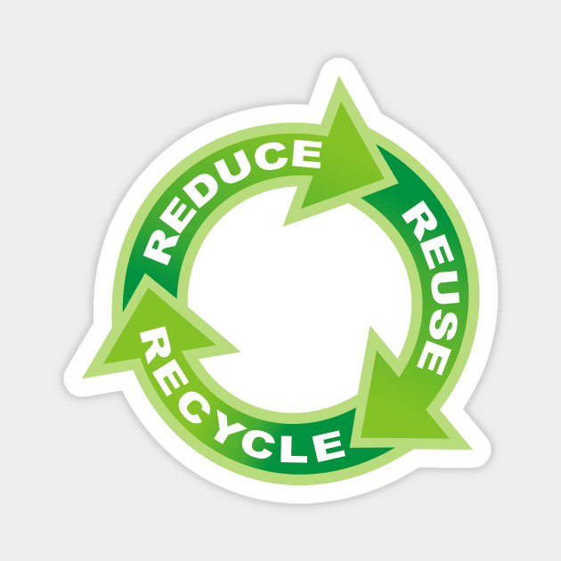 Reduce Reuse Recycle Circle Magnet by sifis