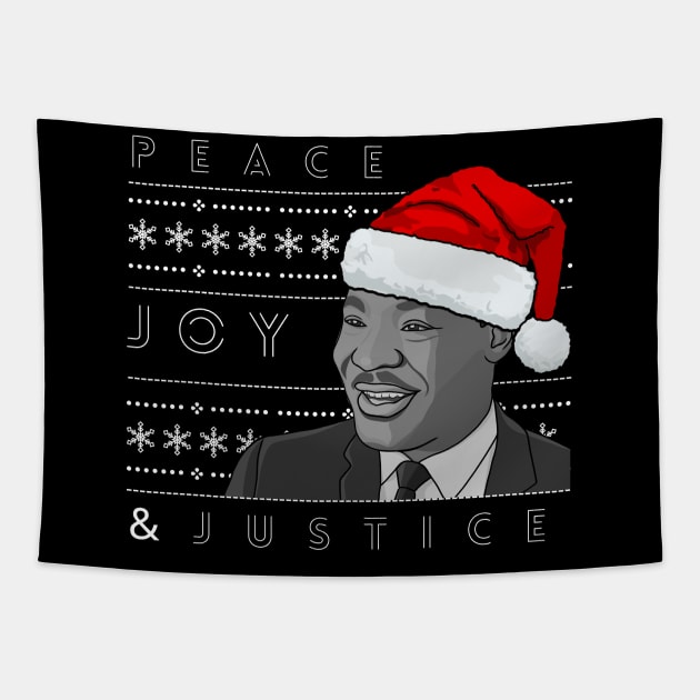 Holiday Sweater: MLK Peace Joy & Justice Tapestry by History Tees