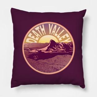 Sunrise In Death Valley WPA Style Logo Pillow