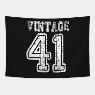 Vintage 41 1941 2041 T-shirt Birthday Gift Age Year Old Boy Girl Cute Funny Man Woman Jersey Style Tapestry