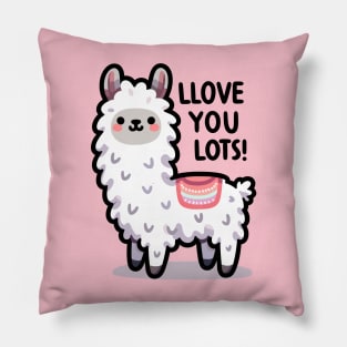 LLove you Lots - Cute Funny Kawaii Llama Pillow